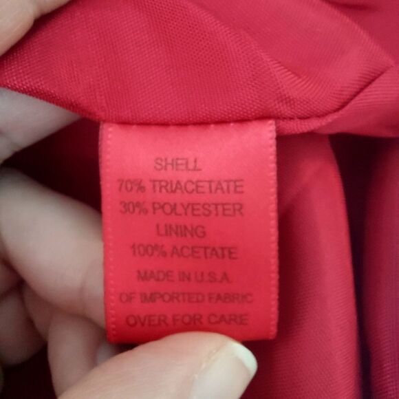 VTG Vintage 80s 90s Burns Red V-Neck Sleeveless Fitted Sheath Power Dress Sz 6 - Picture 8 of 12